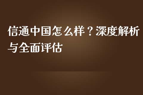 信通中国怎么样？深度解析与全面评估_https://m.fansifence.com_消费金融_第1张