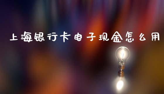 上海银行卡电子现金怎么用_https://m.fansifence.com_贵金属行情_第1张