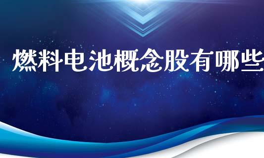 燃料电池概念股有哪些_https://m.fansifence.com_公募基金_第1张