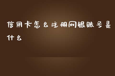 信用卡怎么注册网银账号是什么_https://m.fansifence.com_消费金融_第1张