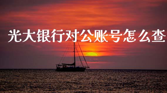 光大银行对公账号怎么查_https://m.fansifence.com_消费金融_第1张