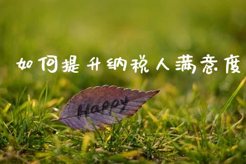 如何提升纳税人满意度_https://m.fansifence.com_个股行情_第1张