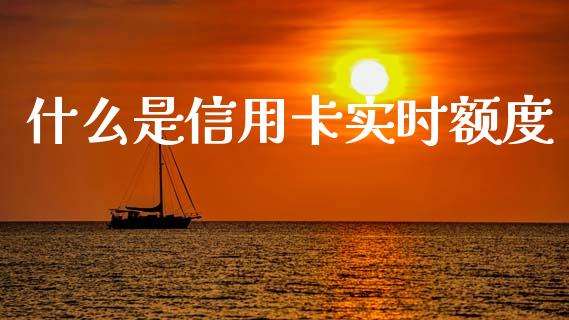 什么是信用卡实时额度_https://m.fansifence.com_个股行情_第1张