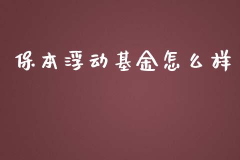 保本浮动基金怎么样_https://m.fansifence.com_消费金融_第1张
