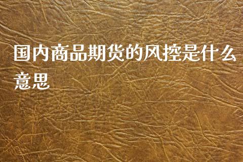 国内商品期货的风控是什么意思_https://m.fansifence.com_公募基金_第1张
