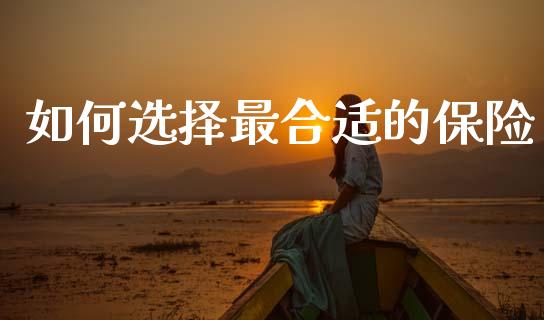 如何选择最合适的保险_https://m.fansifence.com_公募基金_第1张