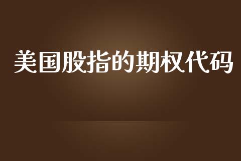 美国股指的期权代码_https://m.fansifence.com_消费金融_第1张