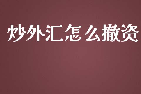 炒外汇怎么撤资_https://m.fansifence.com_个股行情_第1张