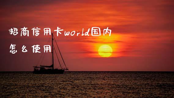 招商信用卡world国内怎么使用_https://m.fansifence.com_个股行情_第1张