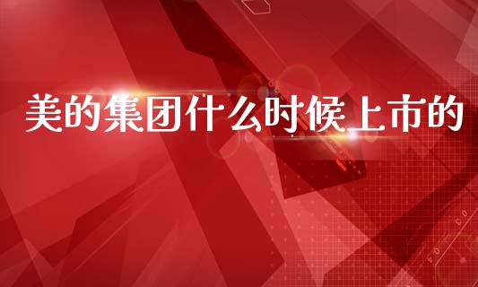 美的集团什么时候上市的_https://m.fansifence.com_公募基金_第1张