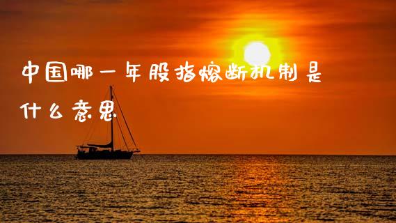 中国哪一年股指熔断机制是什么意思_https://m.fansifence.com_贵金属行情_第1张