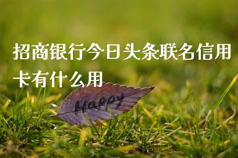 招商银行今日头条联名信用卡有什么用_https://m.fansifence.com_贵金属行情_第1张