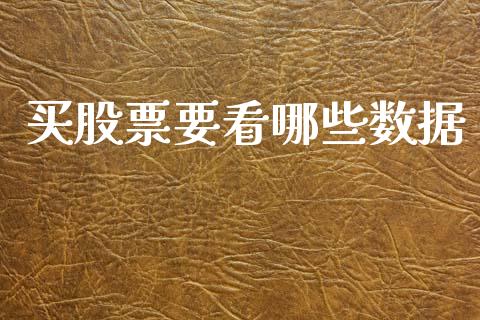买股票要看哪些数据_https://m.fansifence.com_个股行情_第1张