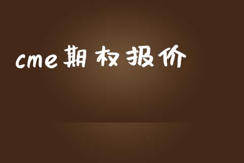 cme期权报价_https://m.fansifence.com_消费金融_第1张