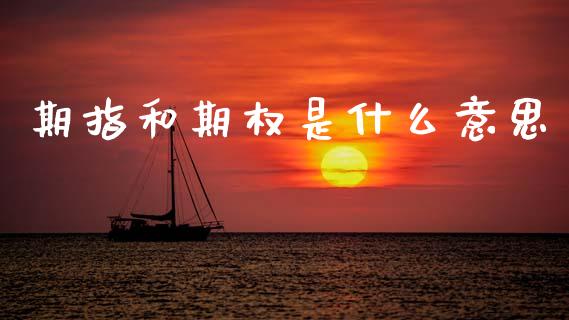 期指和期权是什么意思_https://m.fansifence.com_个股行情_第1张