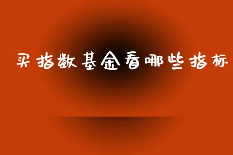 买指数基金看哪些指标_https://m.fansifence.com_消费金融_第1张