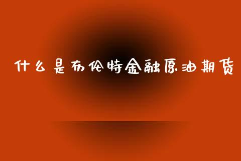 什么是布伦特金融原油期货_https://m.fansifence.com_消费金融_第1张