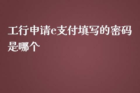 工行申请e支付填写的密码是哪个_https://m.fansifence.com_贵金属行情_第1张
