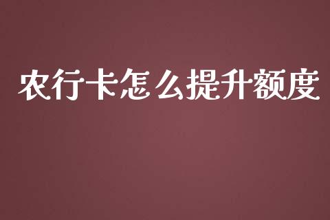 农行卡怎么提升额度_https://m.fansifence.com_消费金融_第1张