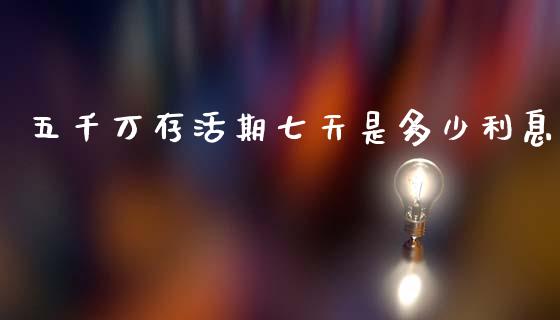 五千万存活期七天是多少利息_https://m.fansifence.com_公募基金_第1张