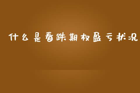 什么是看跌期权盈亏状况_https://m.fansifence.com_消费金融_第1张
