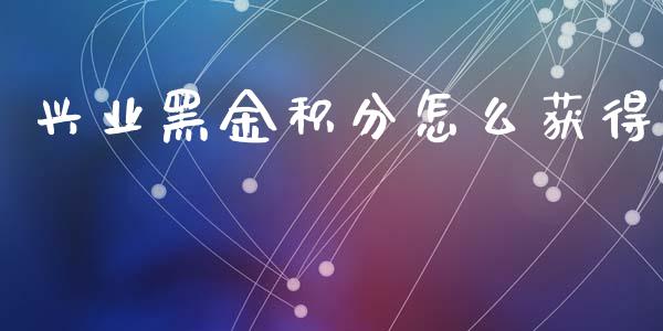 兴业黑金积分怎么获得_https://m.fansifence.com_消费金融_第1张