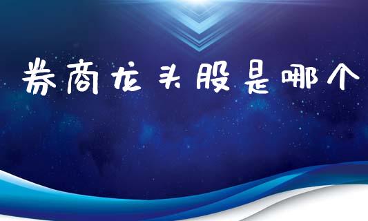 券商龙头股是哪个_https://m.fansifence.com_公募基金_第1张