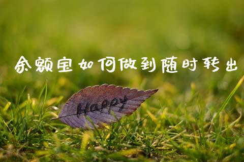 余额宝如何做到随时转出_https://m.fansifence.com_个股行情_第1张