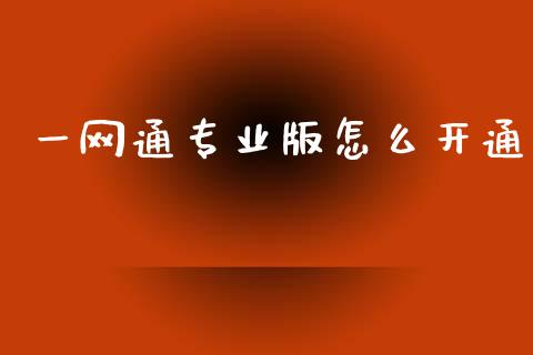 一网通专业版怎么开通_https://m.fansifence.com_公募基金_第1张