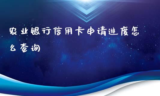 农业银行信用卡申请进度怎么查询_https://m.fansifence.com_个股行情_第1张