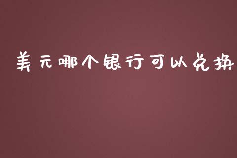 美元哪个银行可以兑换_https://m.fansifence.com_公募基金_第1张
