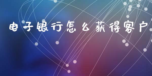 电子银行怎么获得客户_https://m.fansifence.com_公募基金_第1张