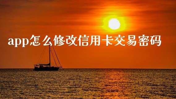 app怎么修改信用卡交易密码_https://m.fansifence.com_贵金属行情_第1张