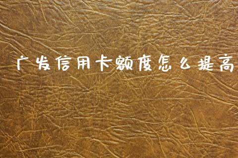 广发信用卡额度怎么提高_https://m.fansifence.com_公募基金_第1张