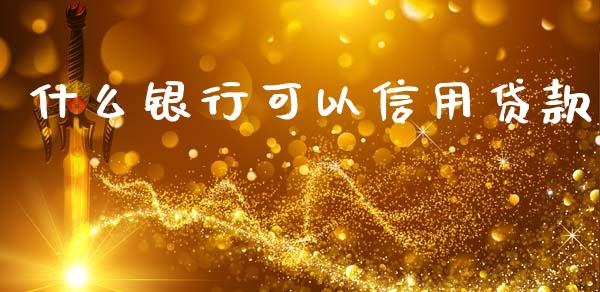 什么银行可以信用贷款_https://m.fansifence.com_贵金属行情_第1张