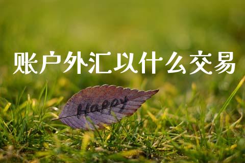 账户外汇以什么交易_https://m.fansifence.com_公募基金_第1张