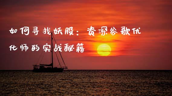 如何寻找妖股：资深谷歌优化师的实战秘籍_https://m.fansifence.com_公募基金_第1张