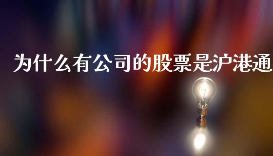 为什么有公司的股票是沪港通_https://m.fansifence.com_贵金属行情_第1张