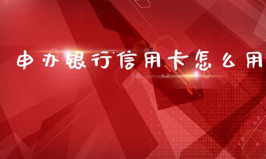 申办银行信用卡怎么用_https://m.fansifence.com_消费金融_第1张