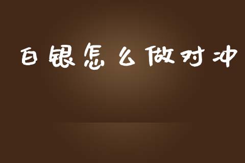 白银怎么做对冲_https://m.fansifence.com_消费金融_第1张