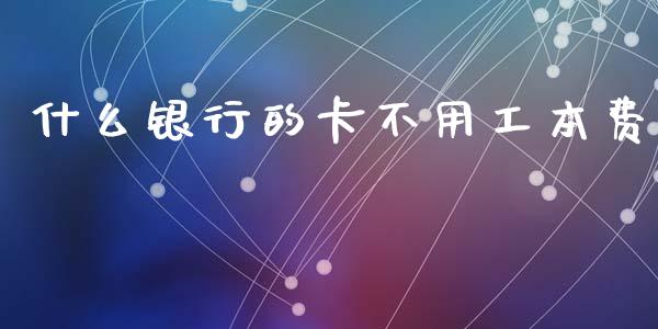 什么银行的卡不用工本费_https://m.fansifence.com_公募基金_第1张