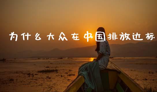 为什么大众在中国排放达标_https://m.fansifence.com_公募基金_第1张