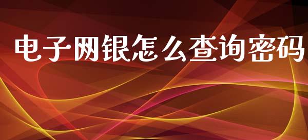 电子网银怎么查询密码_https://m.fansifence.com_个股行情_第1张