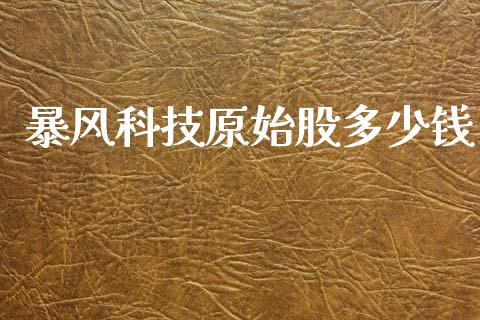 暴风科技原始股多少钱_https://m.fansifence.com_公募基金_第1张