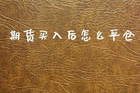 期货买入后怎么平仓_https://m.fansifence.com_公募基金_第1张