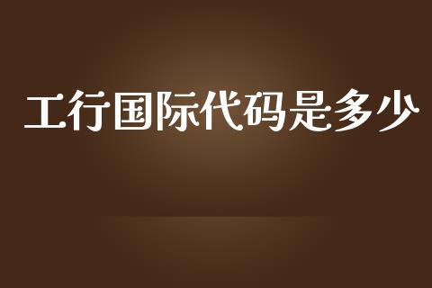 工行国际代码是多少_https://m.fansifence.com_消费金融_第1张