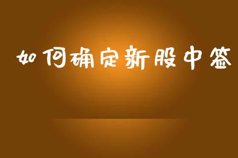 如何确定新股中签_https://m.fansifence.com_个股行情_第1张