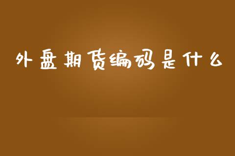外盘期货编码是什么_https://m.fansifence.com_个股行情_第1张