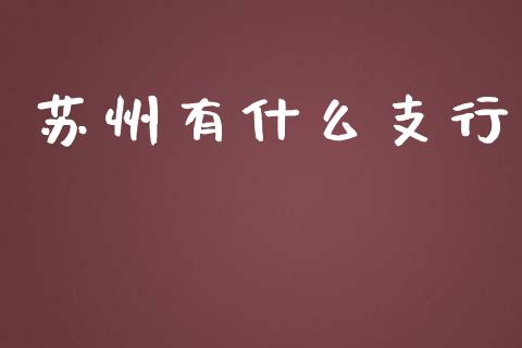苏州有什么支行_https://m.fansifence.com_公募基金_第1张