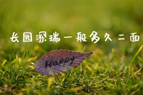 长园深瑞一般多久二面_https://m.fansifence.com_消费金融_第1张
